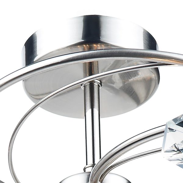 Luther 6 Light Semi Flush Satin Chrome Crystal - Image 2