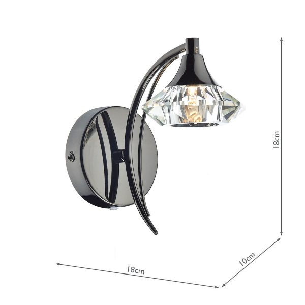 Luther Wall Light Black Chrome Crystal - Image 4