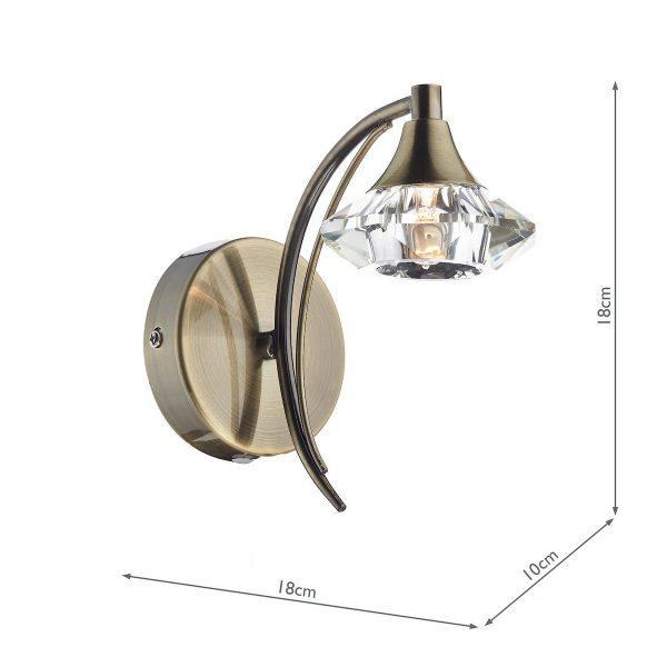 Luther Wall Light Antique Brass Crystal - Image 4