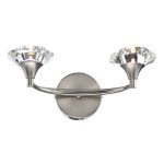 Luther 2 Light Wall Light Satin Chrome Crystal