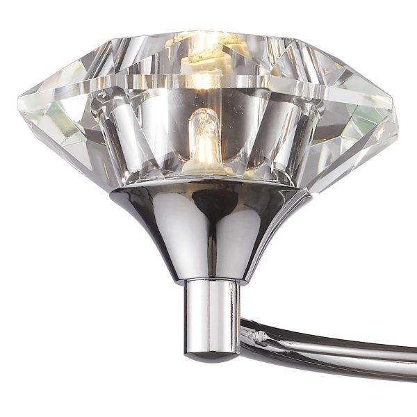 Luther 2 Light Wall Light Polished Chrome Crystal - Image 3
