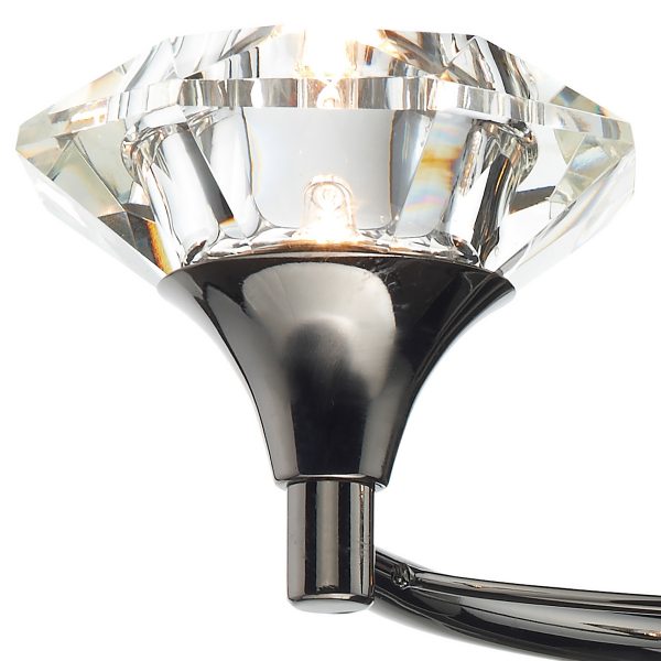 Luther 2 Light Wall Light Black Chrome Crystal - Image 3