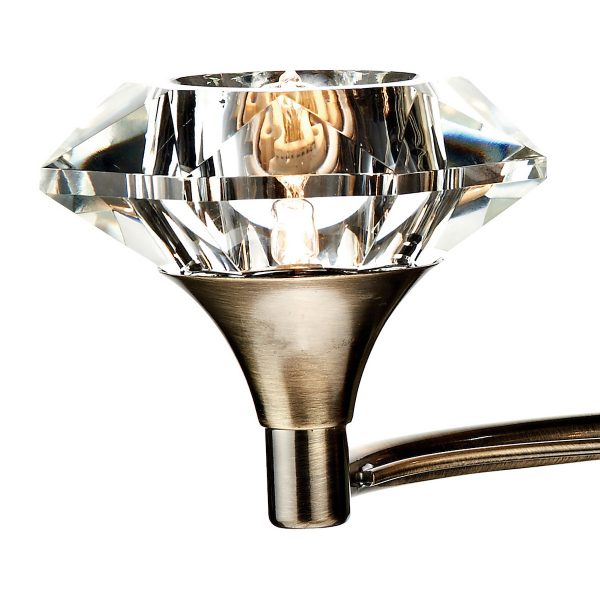 Luther 2 Light Wall Light Antique Brass Crystal - Image 2