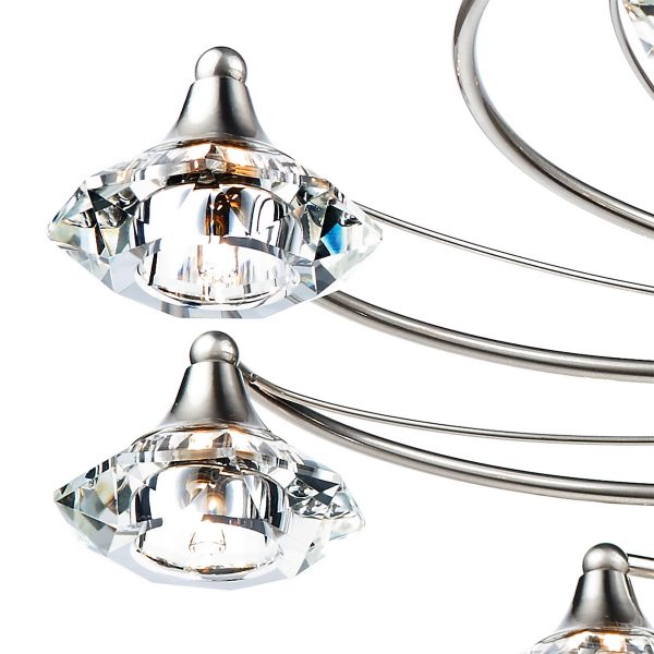 Luther 10 Light Semi Flush Satin Chrome Crystal - Image 3