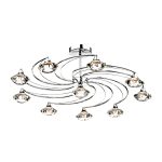 Luther 10 Light Semi Flush Polished Chrome Crystal