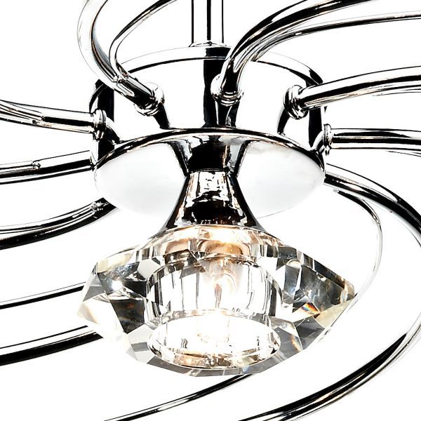 Luther 10 Light Semi Flush Polished Chrome Crystal - Image 3