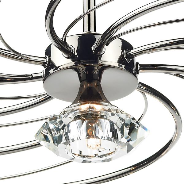 Luther 10 Light Semi Flush Black Chrome Crystal - Image 3