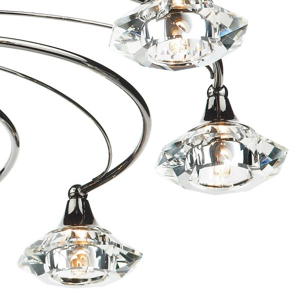 Luther 10 Light Semi Flush Black Chrome Crystal - Image 4