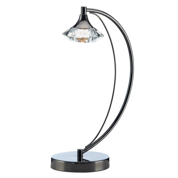Luther Table Lamp Black Chrome Crystal