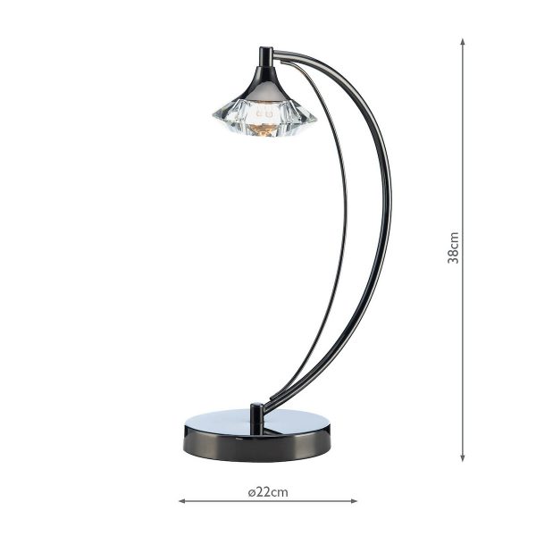 Luther Table Lamp Black Chrome Crystal - Image 4