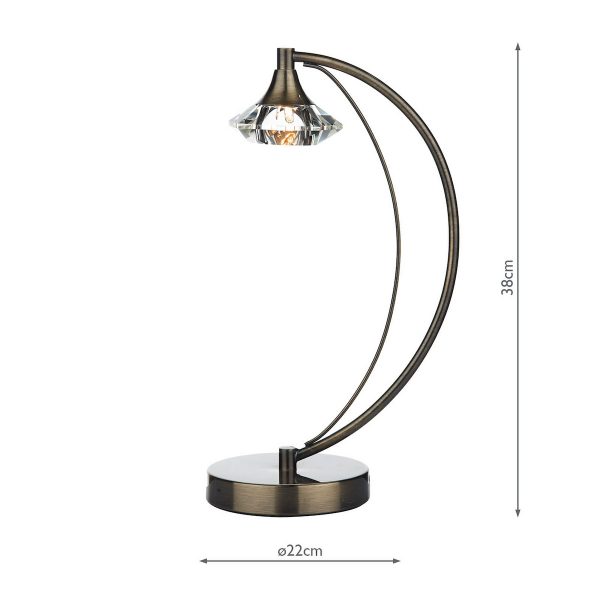 Luther Table Lamp Antique Brass Crystal - Image 4