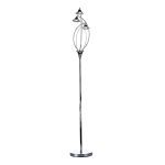 Luther 3 Light Floor Lamp Polished Chrome Crystal