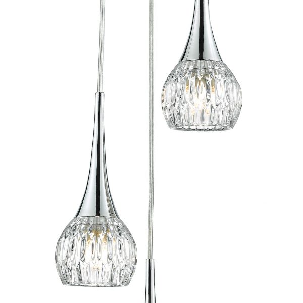 Lyall 3 Light Pendant Polished Chrome Glass - Image 3