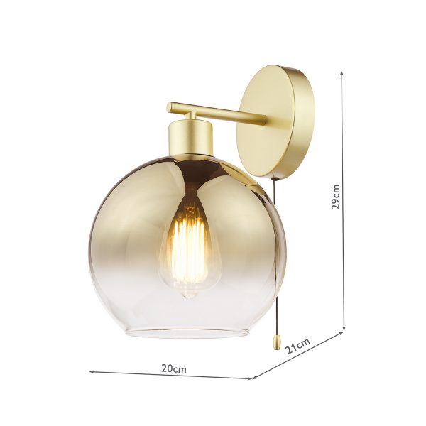 Lycia Wall Light Satin Gold and Gold Ombre Glass - Image 7