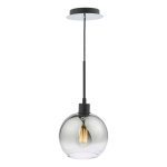 Lycia 1 Light Single Pendant Matt Black Ombre Smoked Glass