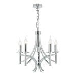 Lyon 5lt Pendant Polished Chrome & Crystal