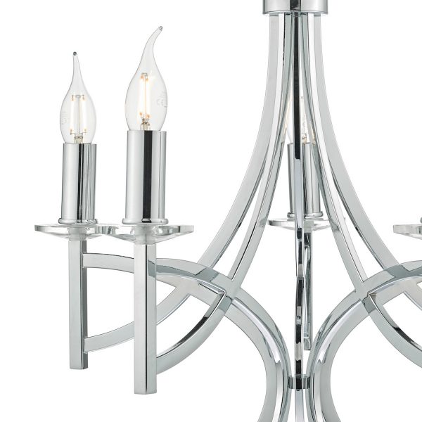 Lyon 5lt Pendant Polished Chrome & Crystal - Image 2