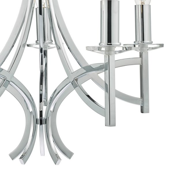 Lyon 5lt Pendant Polished Chrome & Crystal - Image 3