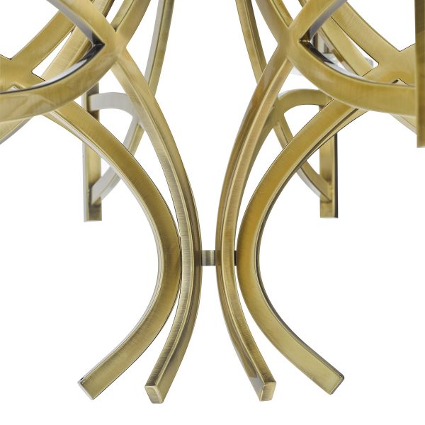 Lyon 5 Light Armed Fitting Antique Brass Crystal - Image 5