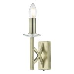 Lyon 1 Light Wall Light Antique Brass Crystal