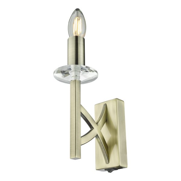 Lyon 1 Light Wall Light Antique Brass Crystal - Image 4