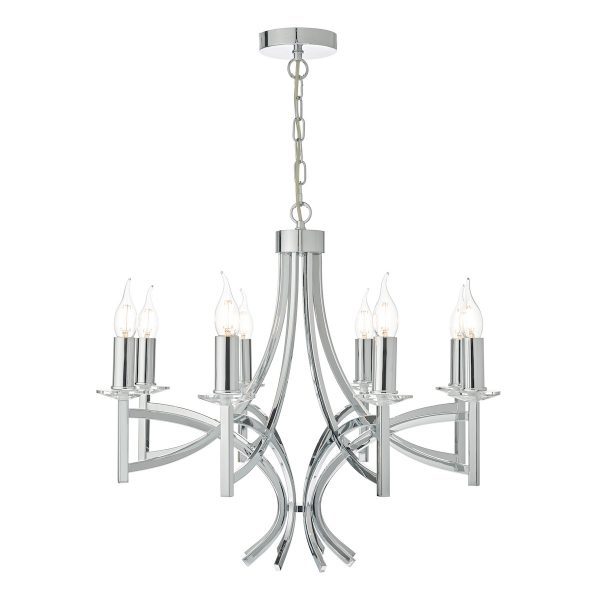 Lyon 8lt Pendant Polished Chrome & Crystal