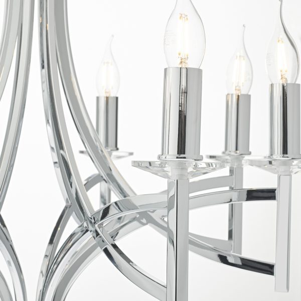 Lyon 8lt Pendant Polished Chrome & Crystal - Image 2
