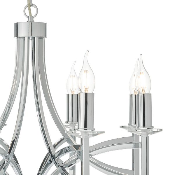 Lyon 8lt Pendant Polished Chrome & Crystal - Image 3