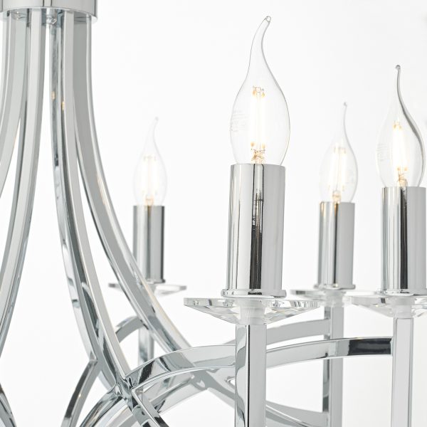 Lyon 8lt Pendant Polished Chrome & Crystal - Image 4