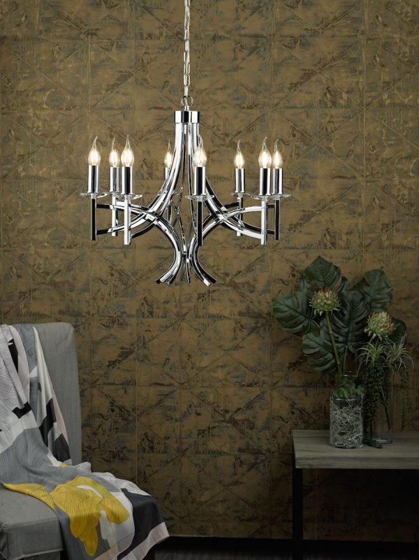 Lyon 8lt Pendant Polished Chrome & Crystal - Image 6