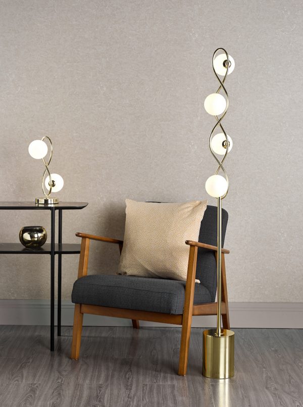 Lysandra 2 Light Table Lamp Polished Gold and Opal Glass - Image 4