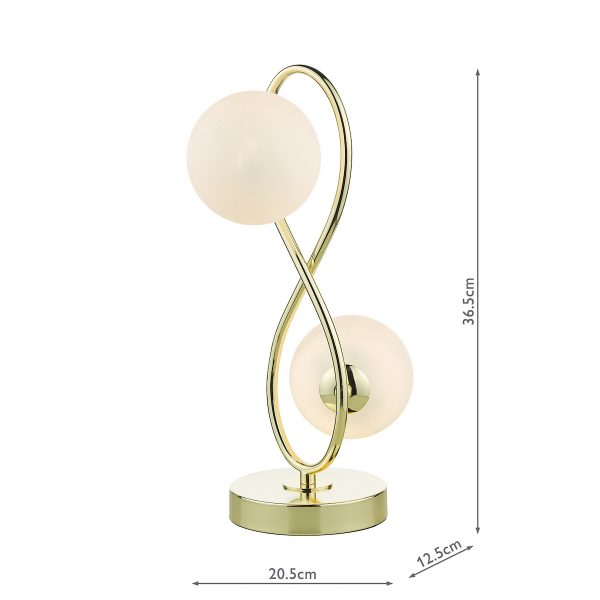 Lysandra 2 Light Table Lamp Polished Gold and Opal Glass - Image 8