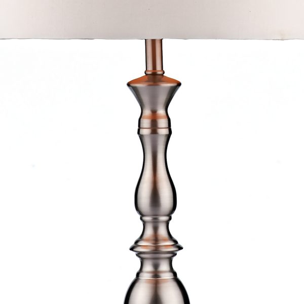 Madrid Table Lamp Satin Chrome With Shade - Image 3