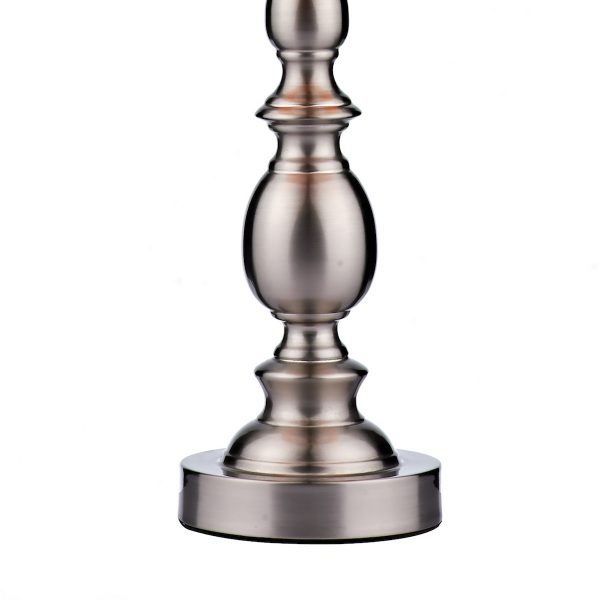 Madrid Table Lamp Satin Chrome With Shade - Image 4