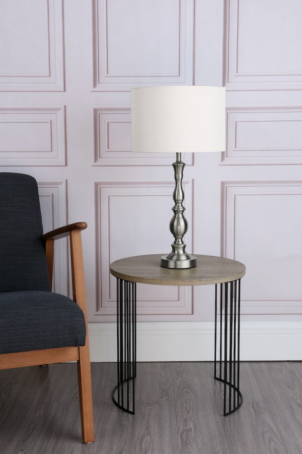 Madrid Table Lamp Satin Chrome With Shade - Image 6