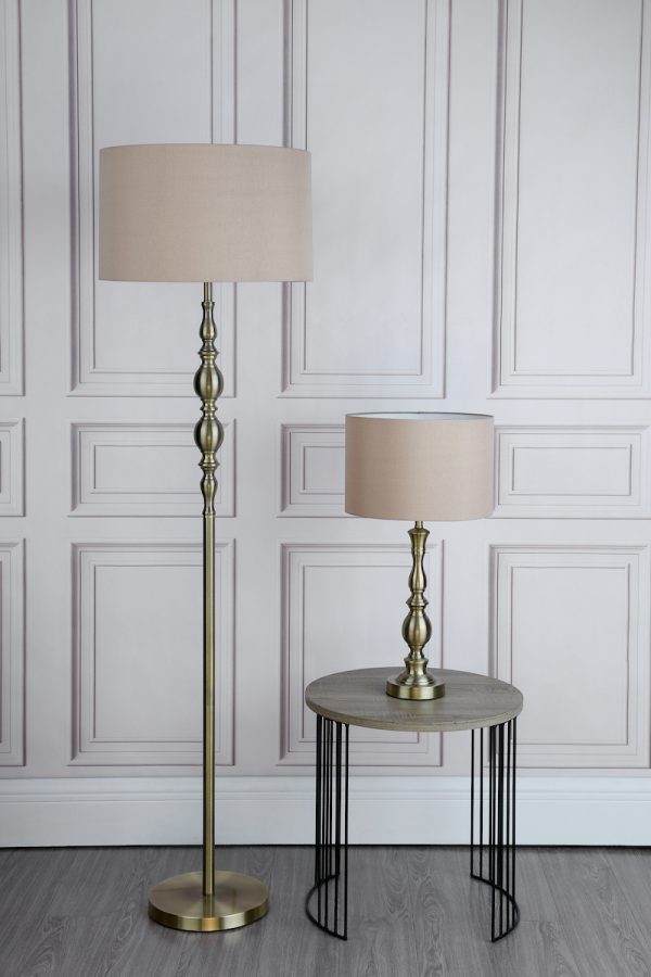 Madrid Table Lamp Antique Brass With Shade - Image 8