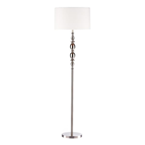 Madrid Floor Lamp Satin Chrome With Shade