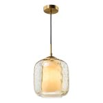 Majella Pendant Aged Brass and Champagne Glass