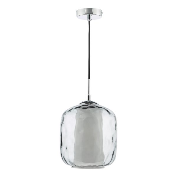Majella Pendant Polished Chrome and Smoked Glass - Image 2