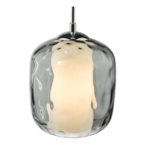 Majella Pendant Polished Chrome and Smoked Glass - Image 3