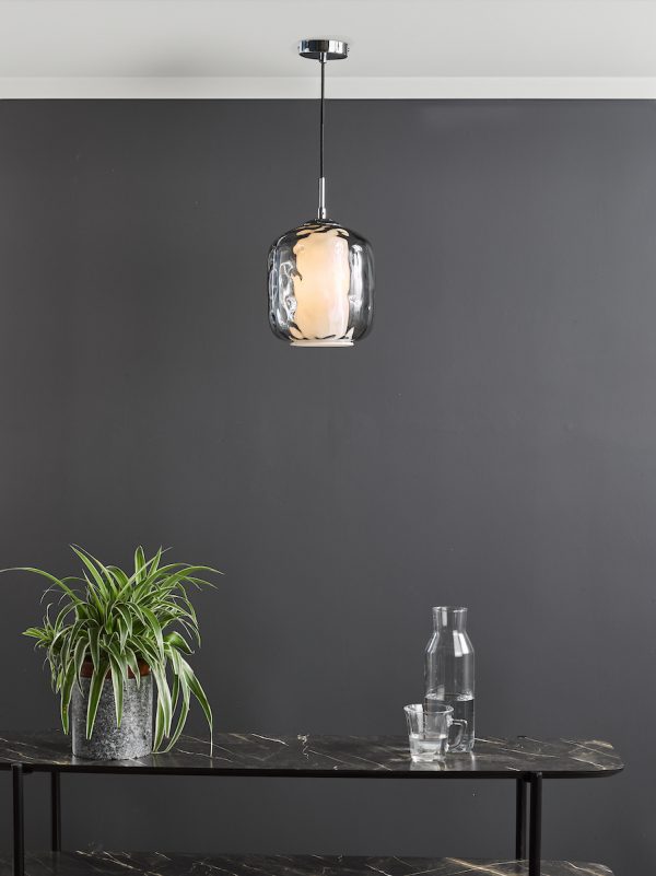 Majella Pendant Polished Chrome and Smoked Glass - Image 5
