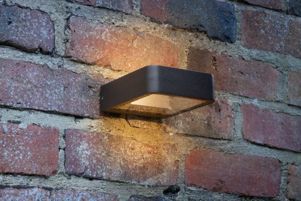 Malone Square Outdoor Wall Light Matt Grey Glass IP65 LED - Image 4