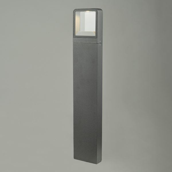 Malone Outdoor Post With Square Light Matt Grey IP65 LED - Image 3