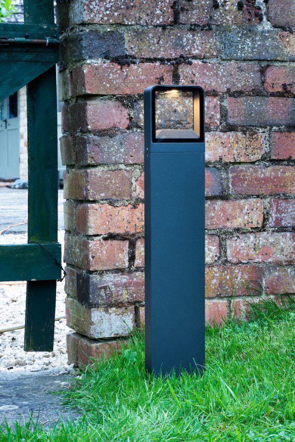 Malone Outdoor Post With Square Light Matt Grey IP65 LED - Image 4