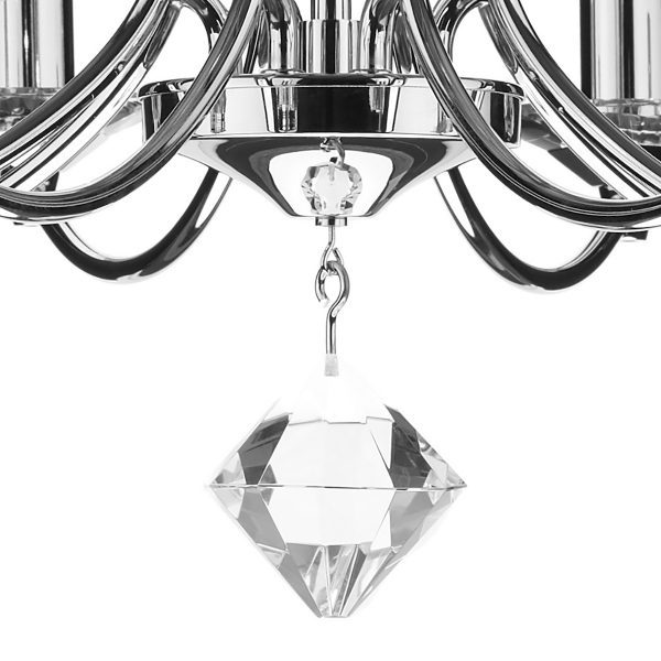 Medusa 8 Light Dual Mount Pendant K9 Crystal Polished Chrome - Image 5