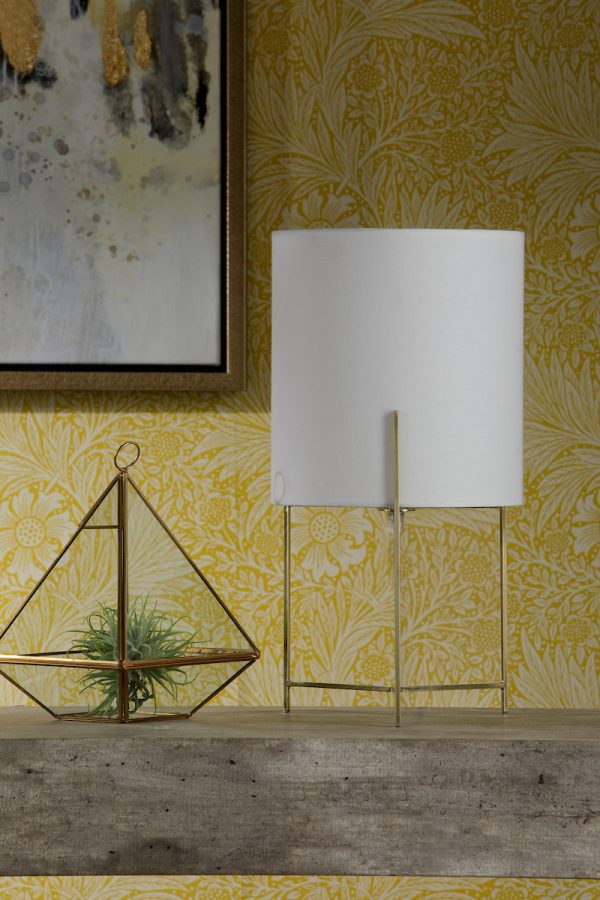 Michaela Table Lamp Satin Gold With Shade - Image 5