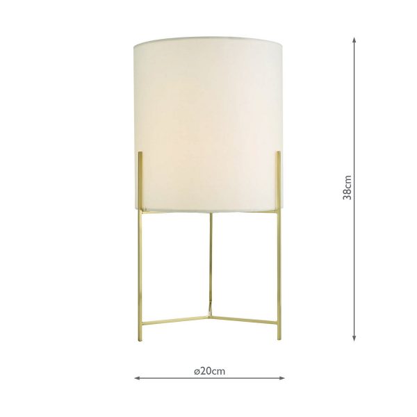 Michaela Table Lamp Satin Gold With Shade - Image 6