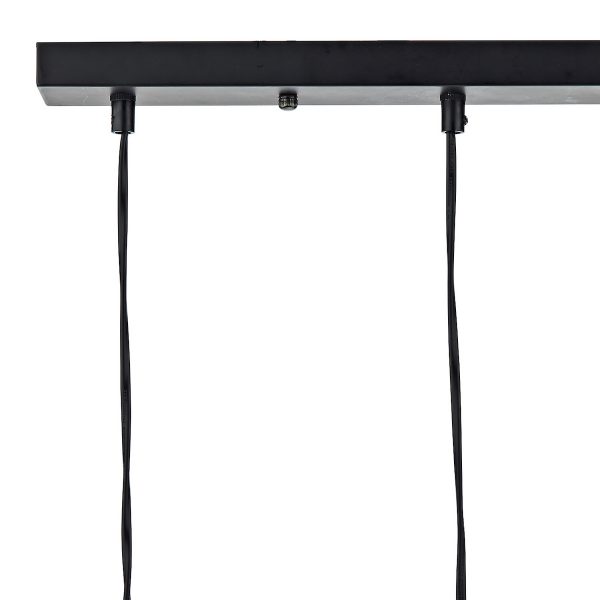 Midi 3 Light Bar Pendant Black & Bright Copper Detail - Image 4