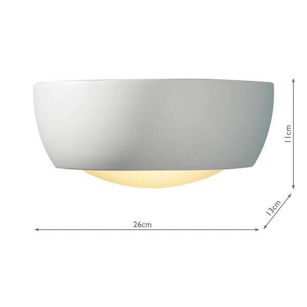 Milo Wall Light White Unglazed Ceramic Glass - Image 4