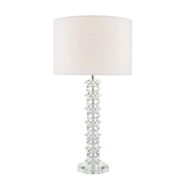 Mina Table Lamp Polished Chrome & Crystal With Shade